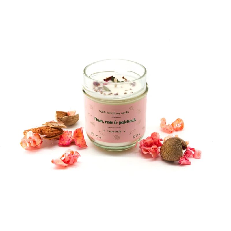 Tropicandle Plum Rose & Patchouli vonná svíčka 170 ml