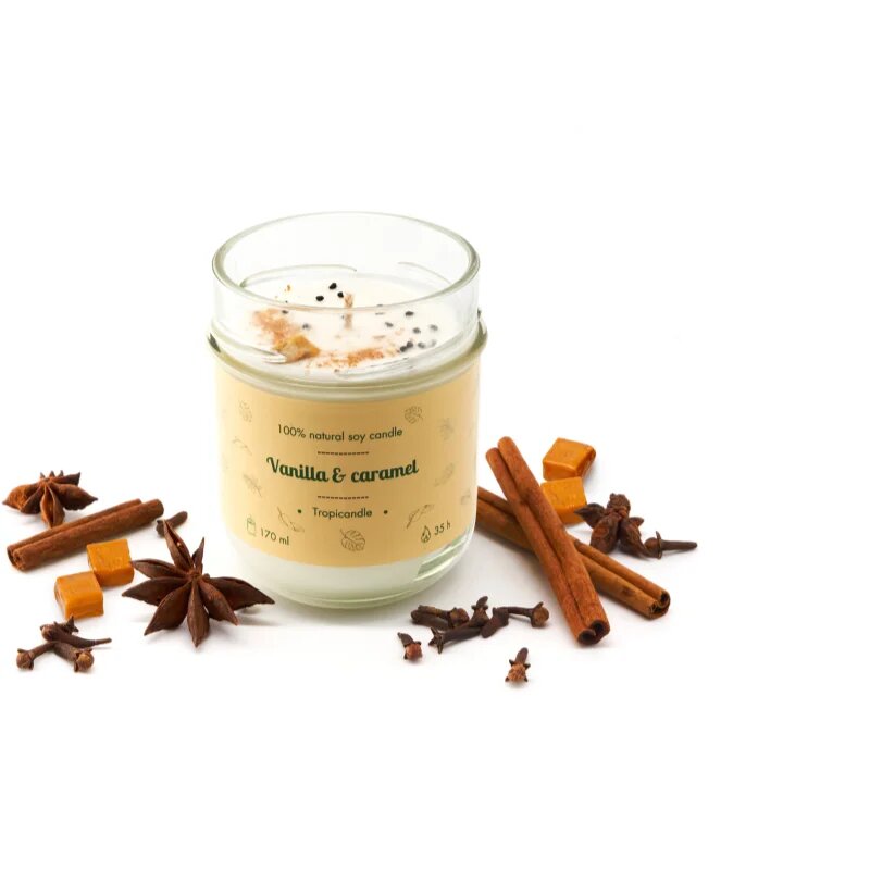 Tropicandle Vanilla & Caramel vonná svíčka 170 ml