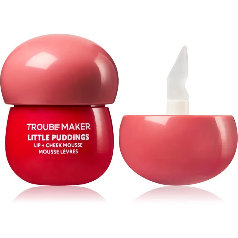 Trouble Maker Little Pudding Lip + Cheek Mousse multifunkční líčidlo na rty a tváře odstín Coral Pink 5 g