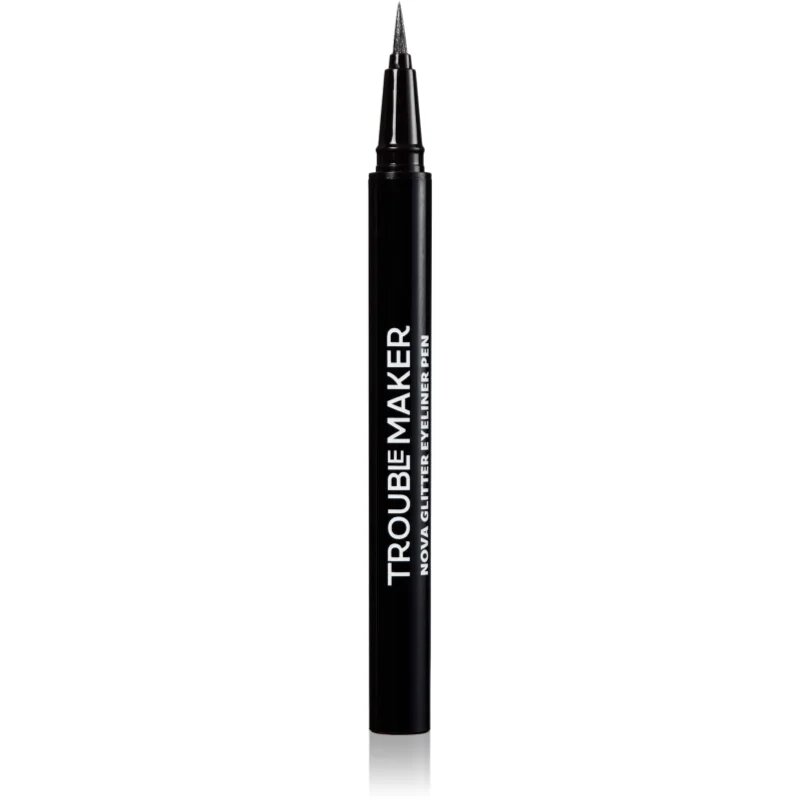 Trouble Maker Nova Glitter Liquid Eyeliner Pen třpytivá linka na oči odstín Black Hole Black 0.5 ml