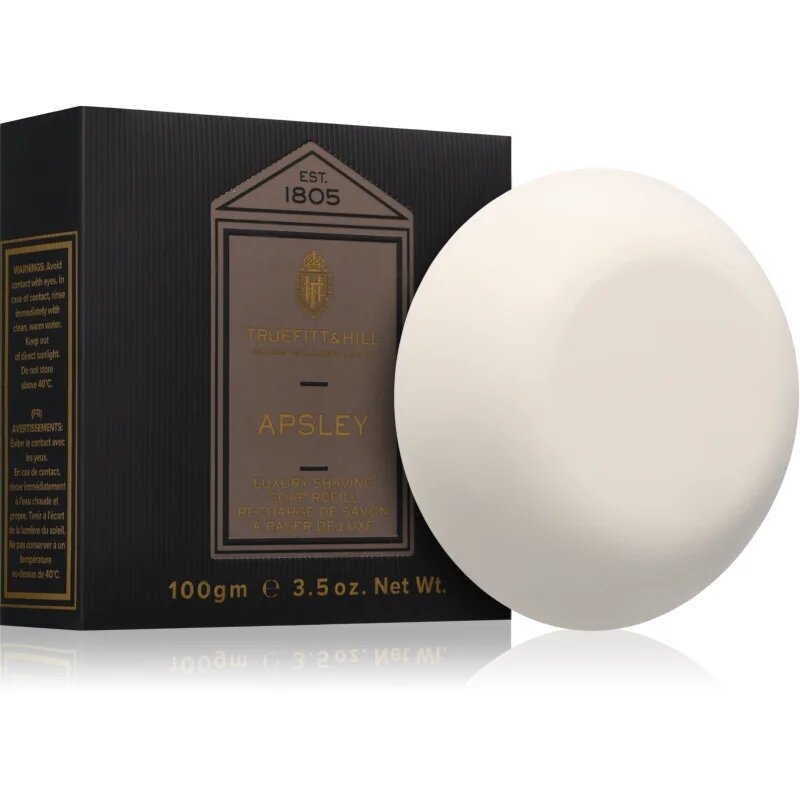 Truefitt & Hill Apsley Shaving Soap přírodní tuhé mýdlo na holení náhradní náplň 100 g