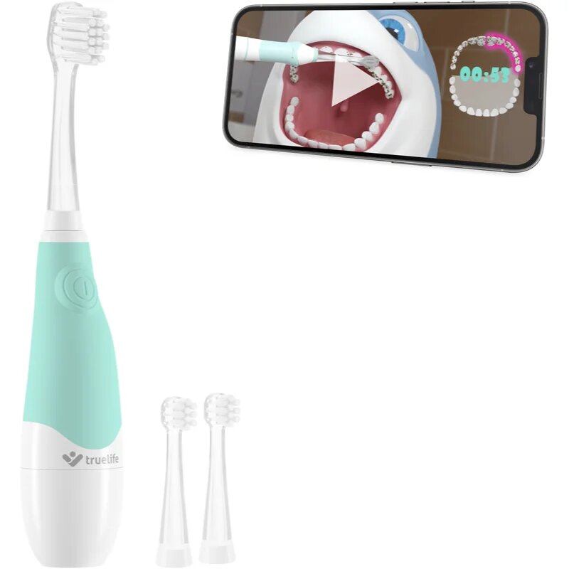 TrueLife SonicBrush Baby G bateriový dětský zubní kartáček + 2 náhradní hlavice pro děti 1 ks
