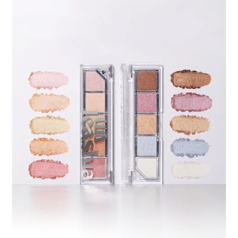 Unleashia Mood Shower Face Palette paletka očních stínů a rozjasňovačů s perleťovým leskem odstín NO.100 Ballerina 1 ks