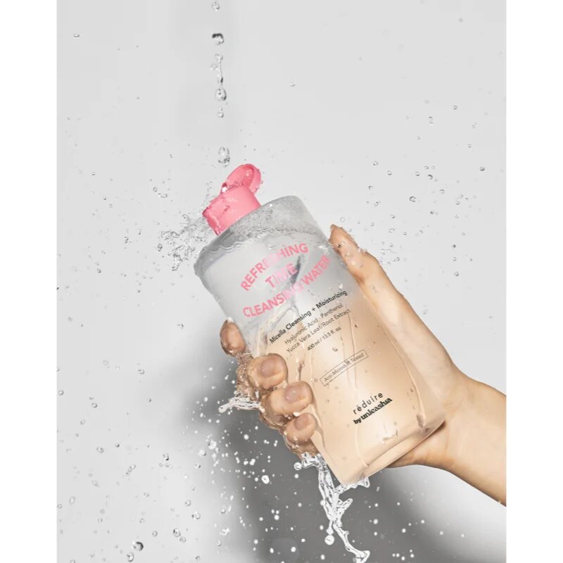 Unleashia Reduire Refreshing Time Cleansing Water zklidňující čisticí voda s kyselinou hyaluronovou 400 ml