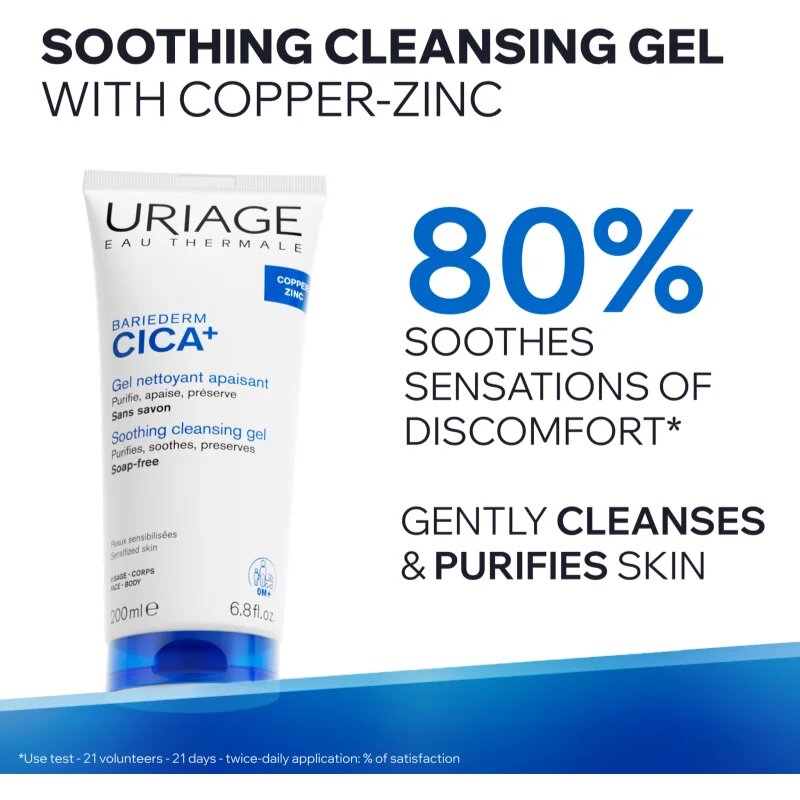 Uriage Bariederm Cica+ Soothing Cleansing Gel zklidňující čisticí gel 200 ml