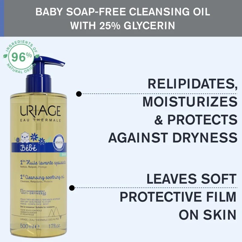 Uriage Bébé 1st Cleansing Oil vyživující čisticí olej pro děti 500 ml