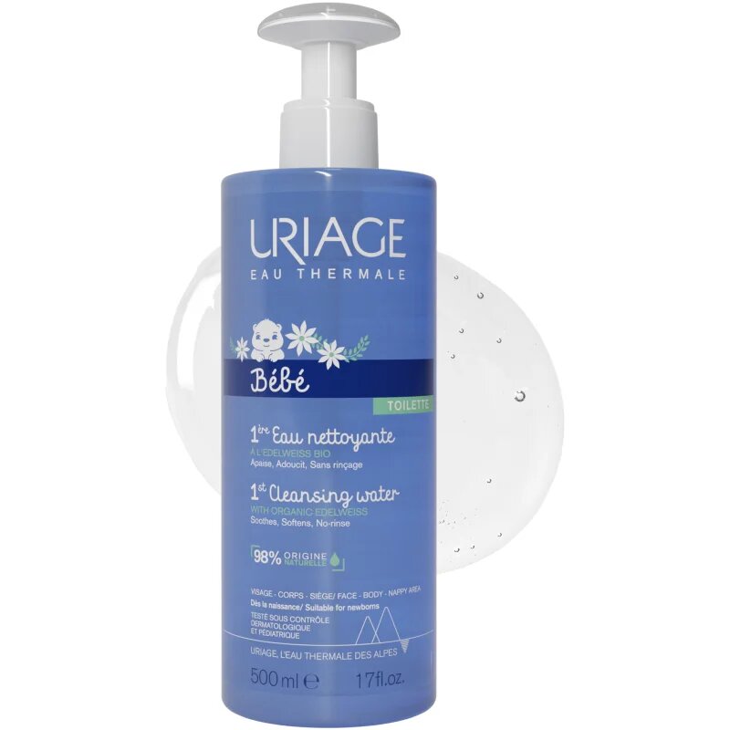 Uriage Bébé 1st Cleansing Water čisticí voda na tělo a obličej 500 ml