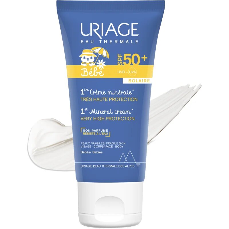 Uriage Bébé 1st Mineral Cream SPF 50+ minerální krém na opalování SPF 50+ 50 ml