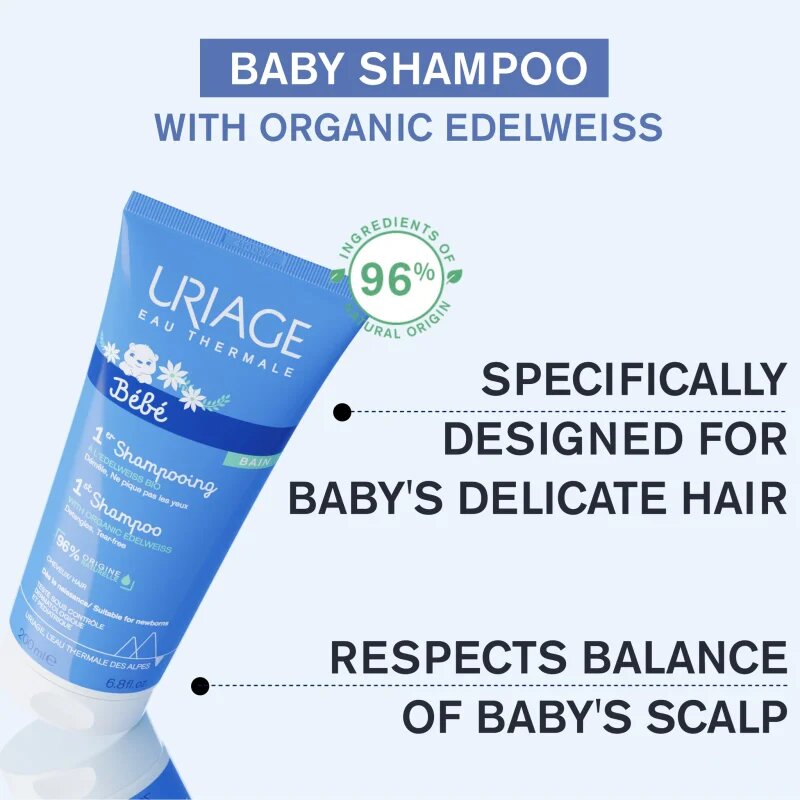 Uriage Bébé 1st Shampoo jemný dětský šampon pro snadné rozčesání vlasů 200 ml