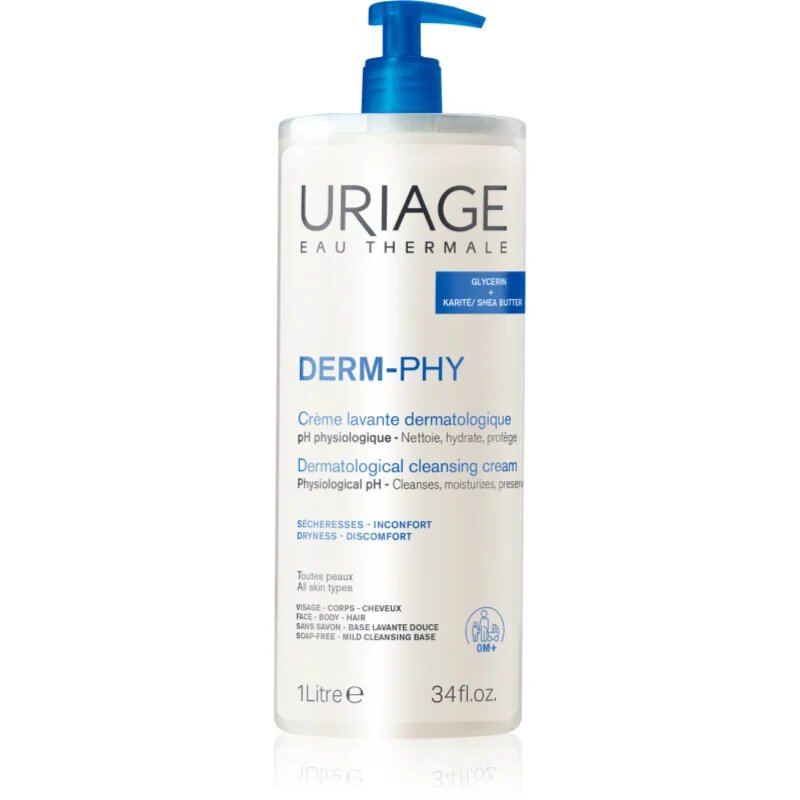 Uriage DERM-PHY Dermatological Cleansing Cream hydratační sprchový krém 1000 ml