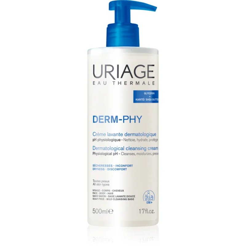 Uriage DERM-PHY Dermatological Cleansing Cream hydratační sprchový krém 500 ml