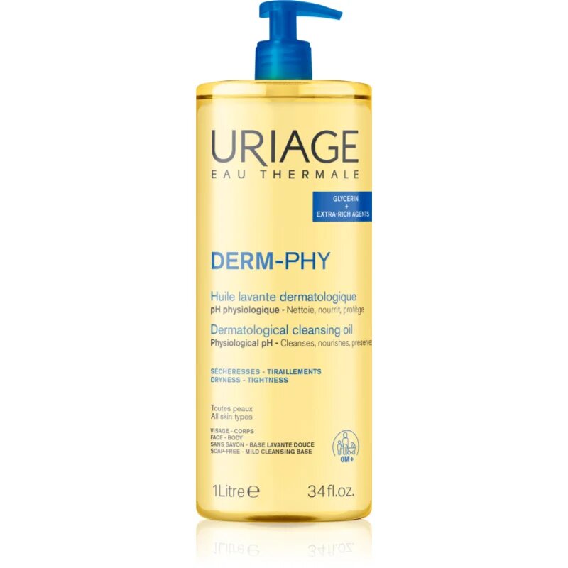 Uriage DERM-PHY Dermatological Cleansing Oil vyživující sprchový gel 1000 ml