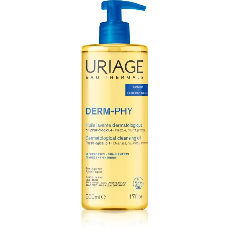 Uriage DERM-PHY Dermatological Cleansing Oil vyživující sprchový gel 500 ml