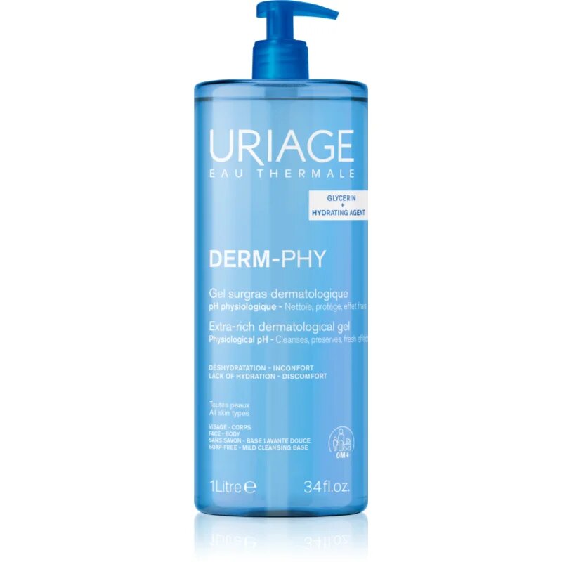 Uriage DERM-PHY Extra Rich Dermatological Gel jemný čisticí gel 1000 ml