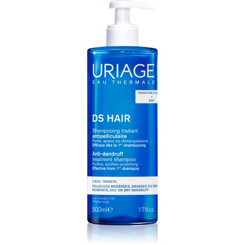 Uriage DS HAIR Anti-Dandruff Treatment Shampoo šampon proti lupům pro podrážděnou pokožku hlavy 500 ml