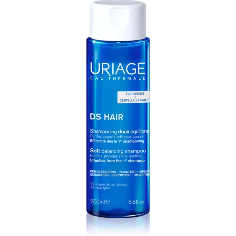 Uriage DS HAIR Soft Balancing Shampoo čisticí šampon pro citlivou pokožku hlavy 200 ml