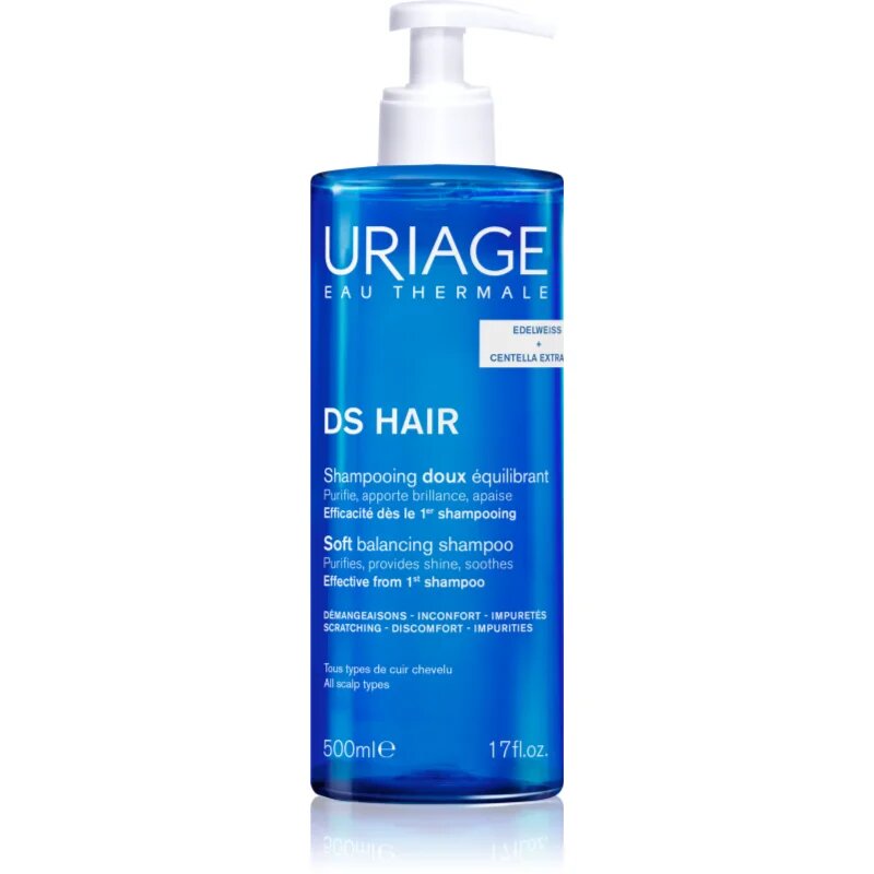 Uriage DS HAIR Soft Balancing Shampoo čisticí šampon pro citlivou pokožku hlavy 500 ml