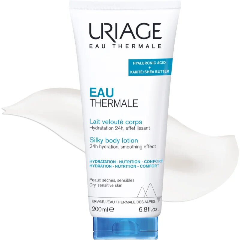 Uriage Eau Thermale Silky Body Lotion hedvábné tělové mléko pro suchou a citlivou pokožku 200 ml