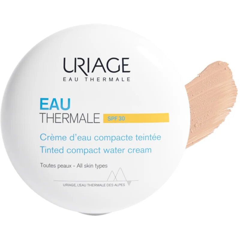 Uriage Eau Thermale Water Cream Tinted Compact SPF 30 hedvábný pudr pro sjednocení barevného tónu pleti 10 g