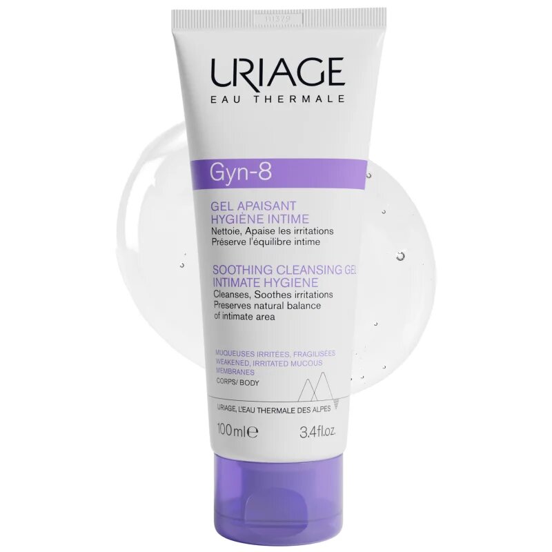Uriage Gyn-Phy Gyn-8 Soothing Cleansing Gel Intimate Hygiene gel na intimní hygienu pro podrážděnou pokožku 100 ml
