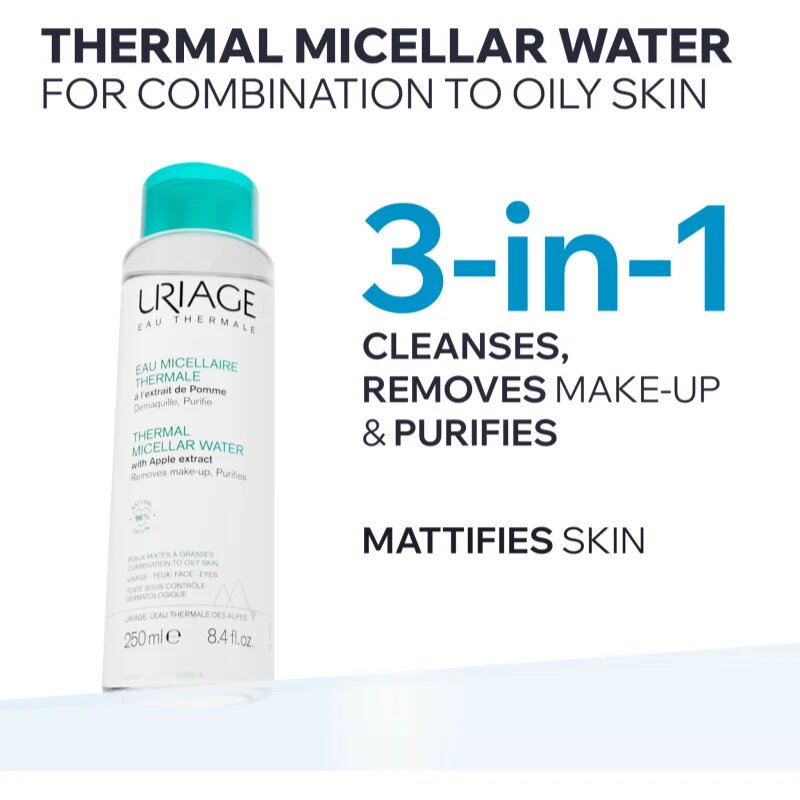 Uriage Hygiène Thermal Micellar Water - Combination to Oily Skin micelární čisticí voda pro smíšenou až mastnou pokožku 250 ml