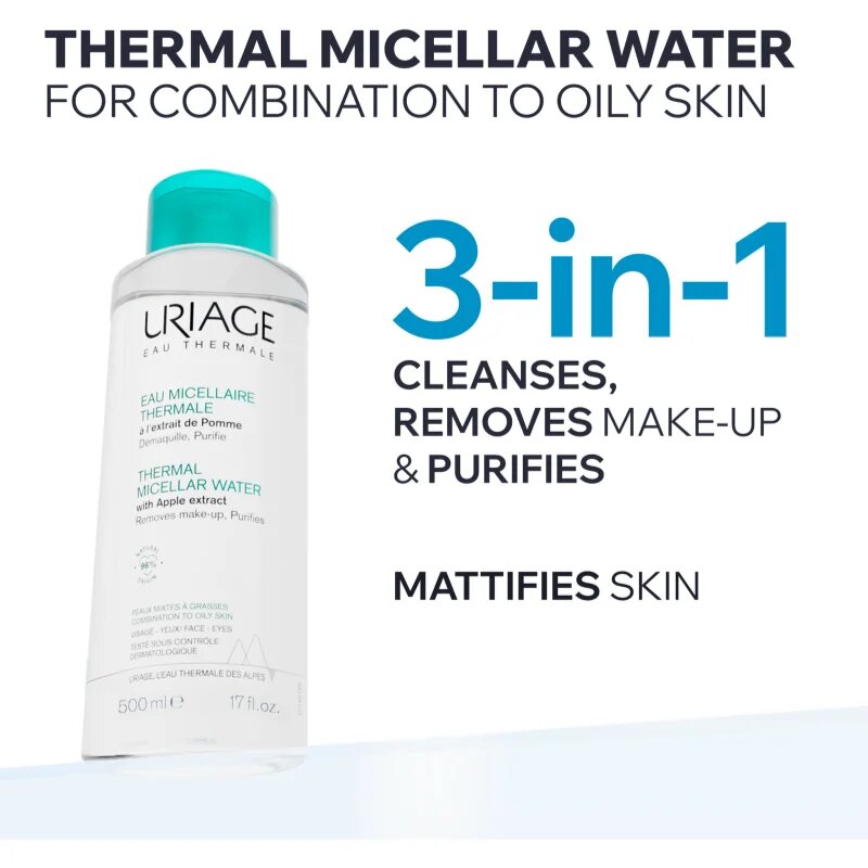 Uriage Hygiène Thermal Micellar Water - Combination to Oily Skin micelární čisticí voda pro smíšenou až mastnou pokožku 500 ml