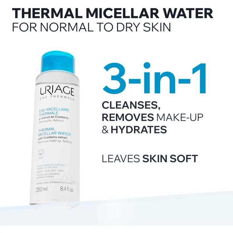 Uriage Hygiène Thermal Micellar Water - Normal to Dry Skin micelární čisticí voda pro normální až suchou pleť 250 ml