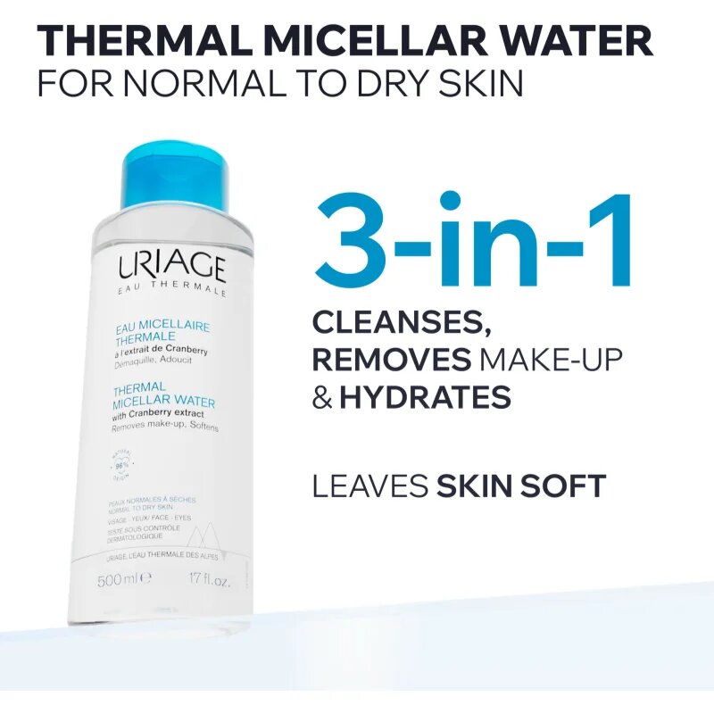 Uriage Hygiène Thermal Micellar Water - Normal to Dry Skin micelární čisticí voda pro normální až suchou pleť 500 ml