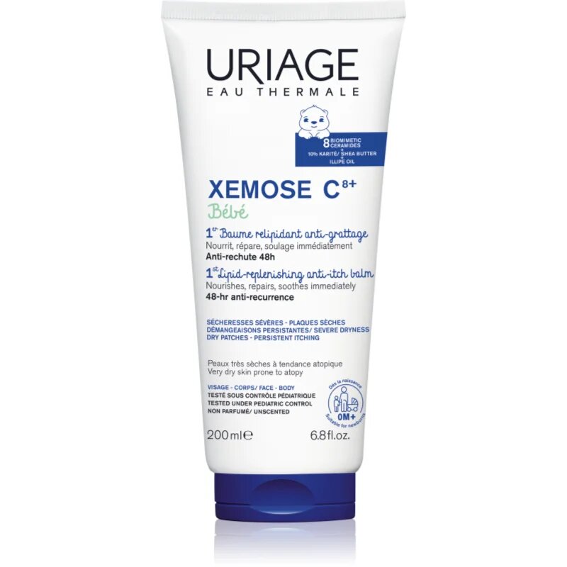 Uriage Xemose C8+ Bébé zklidňující balzám pro suchou až atopickou pokožku pro děti od narození 200 ml