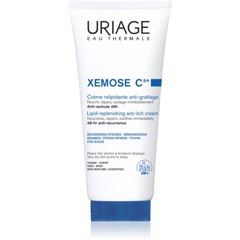 Uriage Xemose C8+ Lipid-Replenishing Anti-Irritation Cream relipidační zklidňující krém pro velmi suchou citlivou a atopickou pokožku 200 ml