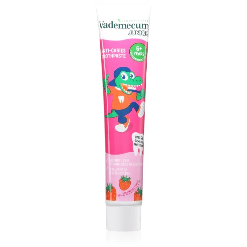 Vademecum Junior Fresh Strawberry dětská zubní pasta 6+ let 75 ml