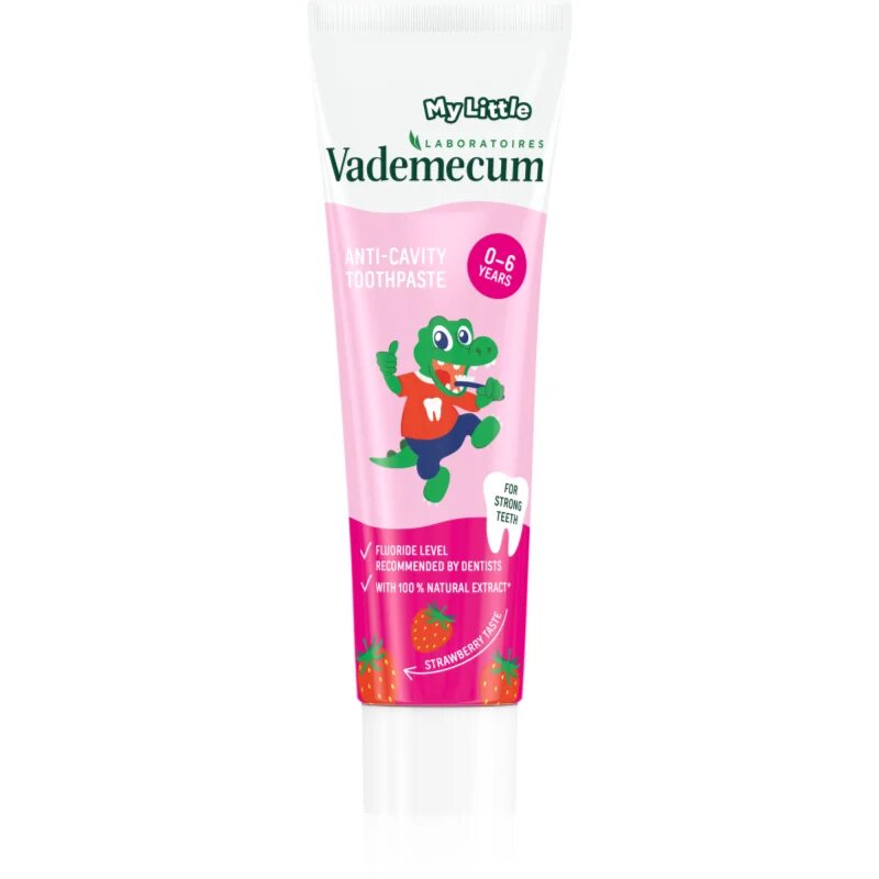 Vademecum My Little Strawberry dětská zubní pasta s fluoridem jahoda 50 ml