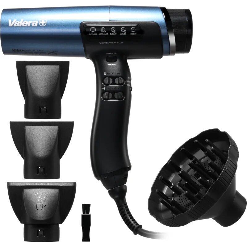 Valera Genius Care AI Pulse profesionální fén na vlasy s ionizační funkcí Pacific Blue Metallic 1 ks