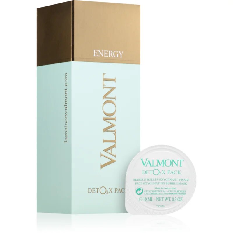 Valmont DetO2x Pack aktivní detoxikační a projasňující maska v kapslích pro všechny typy pleti 6x10 ml