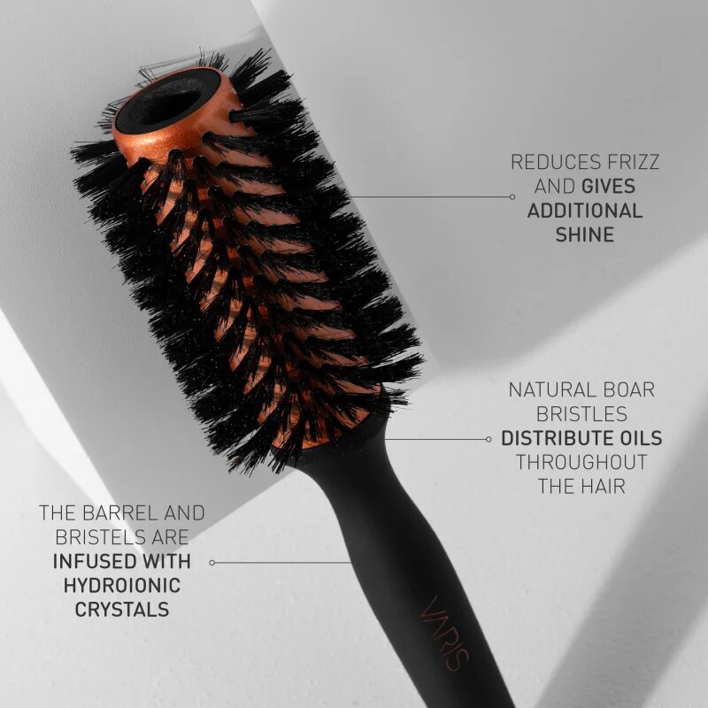 VARIS Boar Brush kulatý kartáč s kančími štětinami Medium 33 mm 1 ks