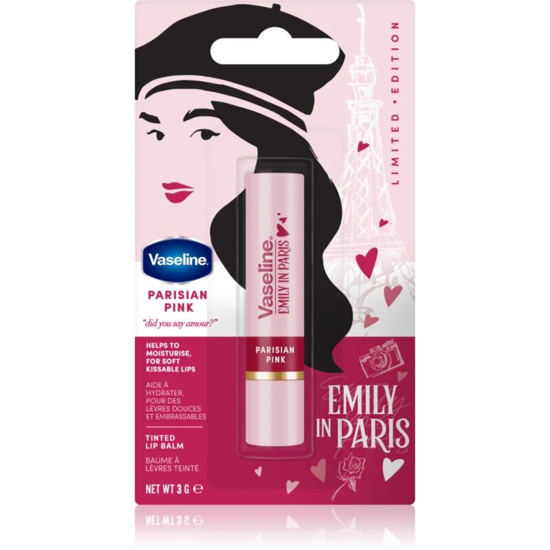 Vaseline Emily In Paris tónovací balzám na rty odstín Parisian Pink 3 g