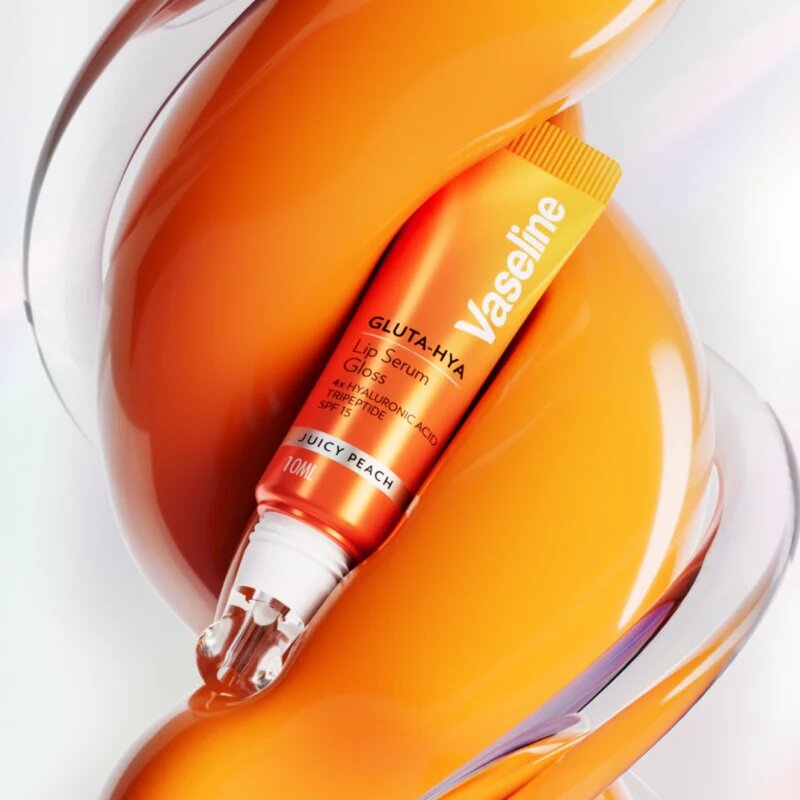 Vaseline Gluta-Hya Lip Serum hydratační balzám na rty SPF 15 odstín Juicy Peach 10 ml