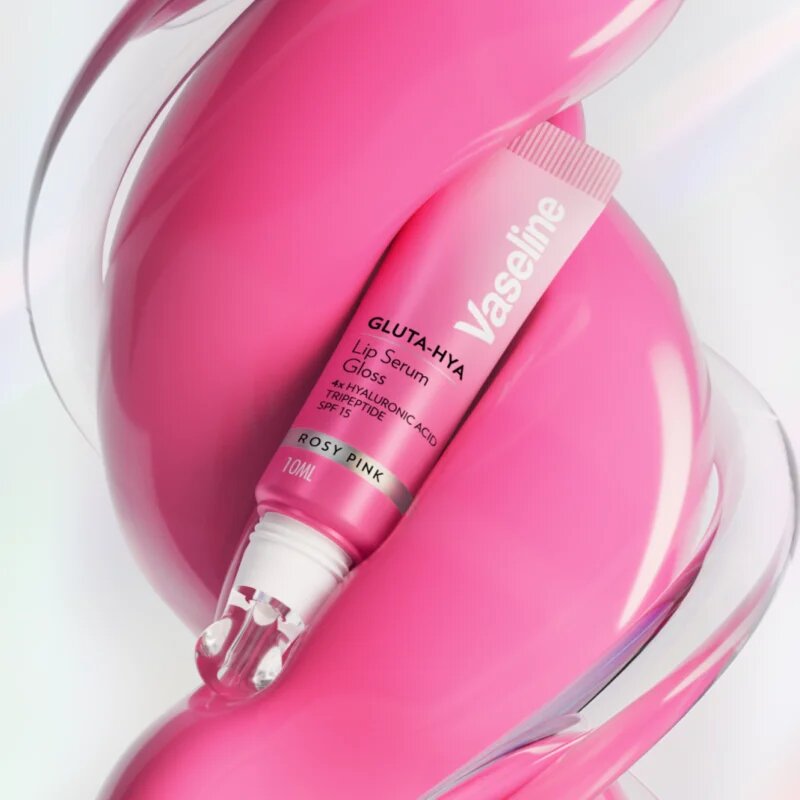 Vaseline Gluta-Hya Lip Serum hydratační balzám na rty SPF 15 odstín Rosy Pink 10 ml