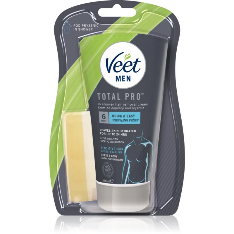 Veet MEN depilační krém do sprchy pro citlivou pokožku pro muže 150 ml