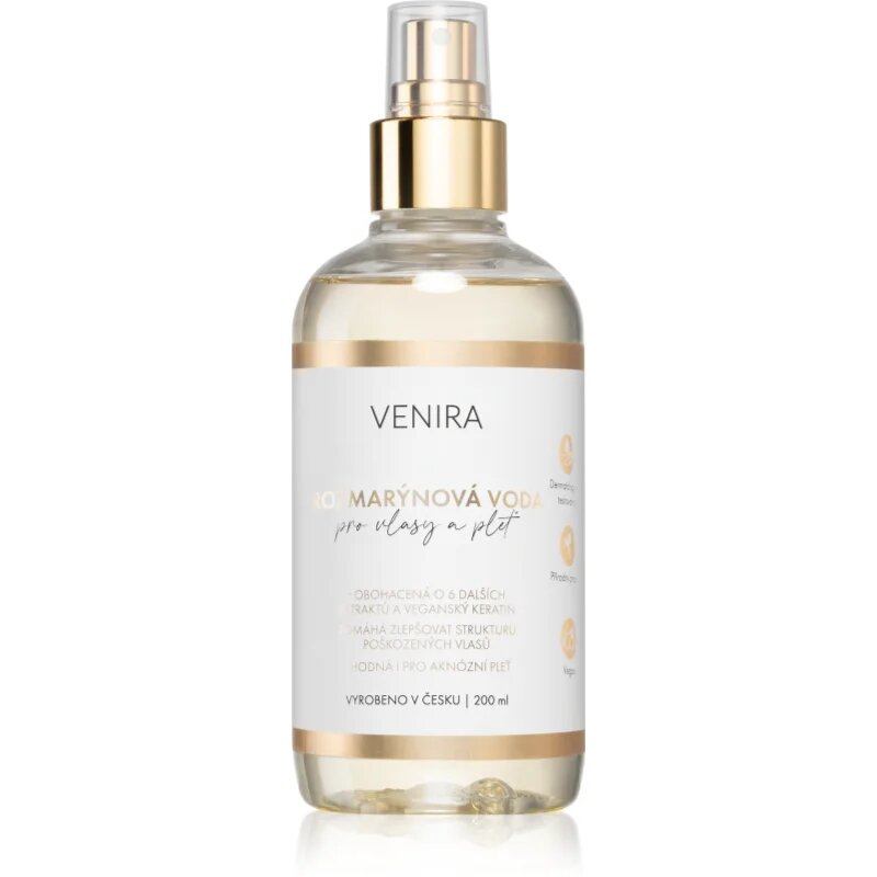 Venira Rozmarýnová voda bezoplachová péče na tvář tělo a vlasy 200 ml