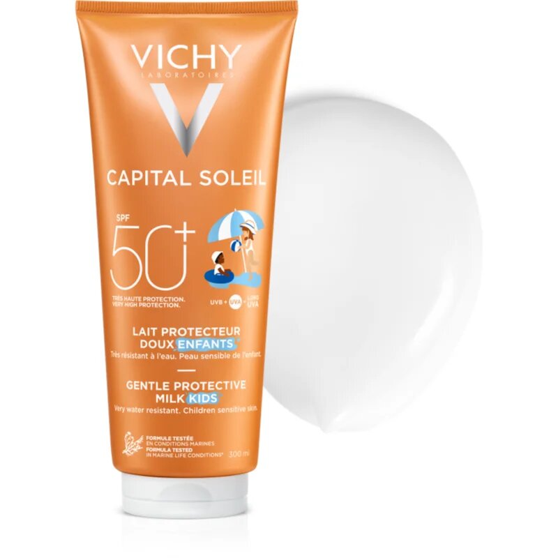 Vichy Capital Soleil Gentle Milk ochranné mléko pro děti na obličej a tělo SPF 50 300 ml