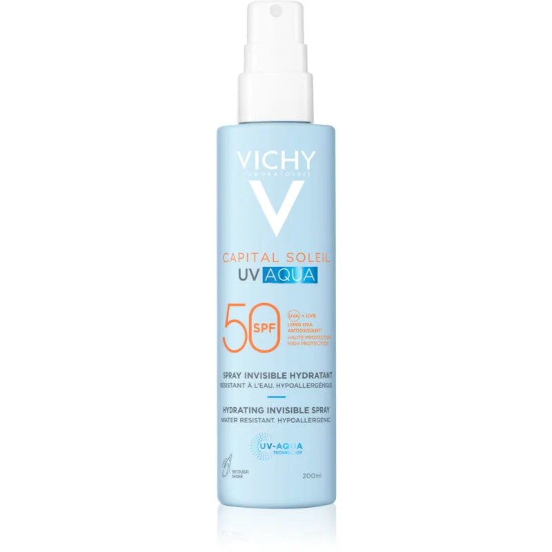 Vichy Capital Soleil UV Aqua ochranný sprej s hydratačním účinkem SPF 50 200 ml