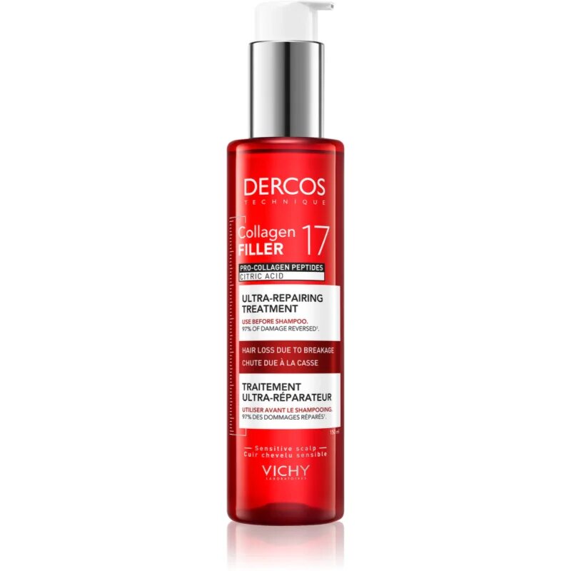 Vichy Dercos Collagen Filler 17 regenerační kúra pro slabé vlasy s tendencí vypadávat 150 ml