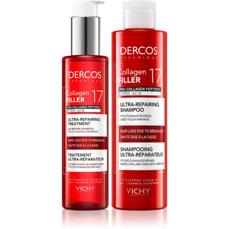 Vichy Dercos Collagen Filler 17 sada pro slabé vlasy s tendencí vypadávat