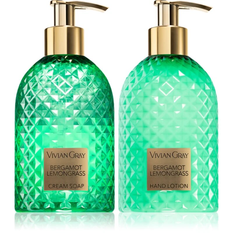 Vivian Gray Gemstone Bergamot & Lemongrass dárková sada na ruce 2x300 ml