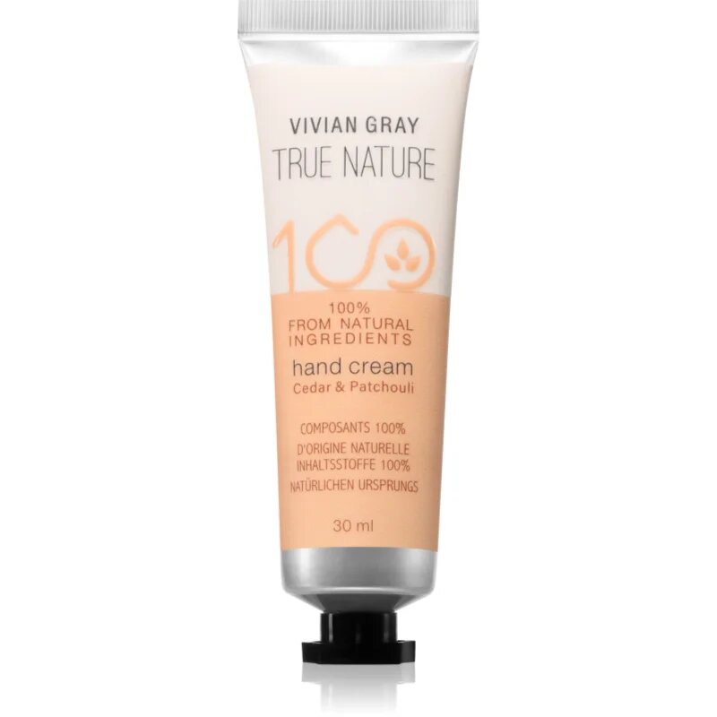 Vivian Gray True Nature Cedar & Patchouli hydratační krém na ruce 30 ml