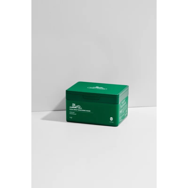 VT Cosmetics Cica Daily Soothing Mask intenzivně hydratační pleťová maska se zklidňujícím účinkem velké balení 30 ks