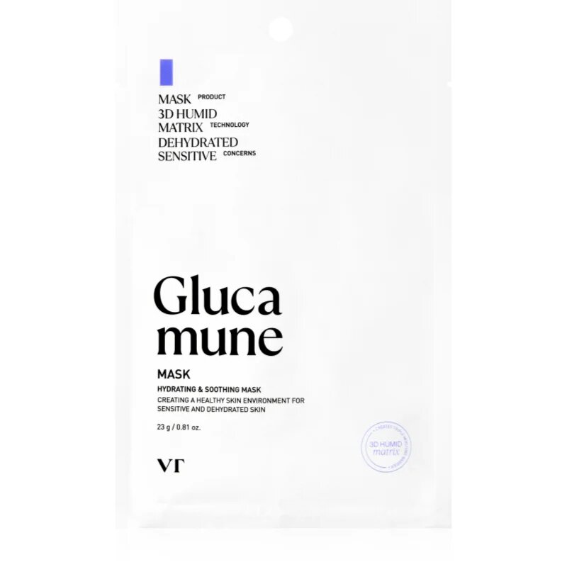 VT Cosmetics Glucamune Mask hydratační plátýnková maska se zklidňujícím účinkem 1 ks