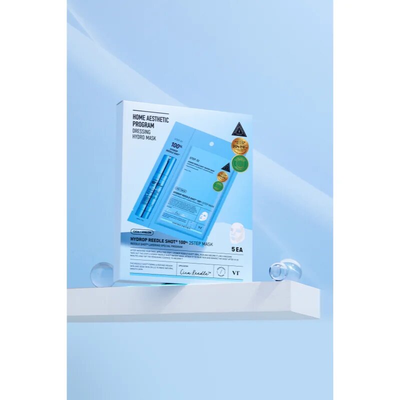 VT Cosmetics Hydrop Reedle Shot 100hL 2 Step Mask intenzivní hydratační maska pro dvoufázové ošetření pleti 28.5 g
