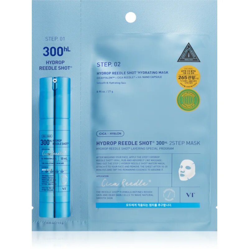 VT Cosmetics Hydrop Reedle Shot 300hL intenzivní hydratační maska pro dvoufázové ošetření pleti 28.5 g